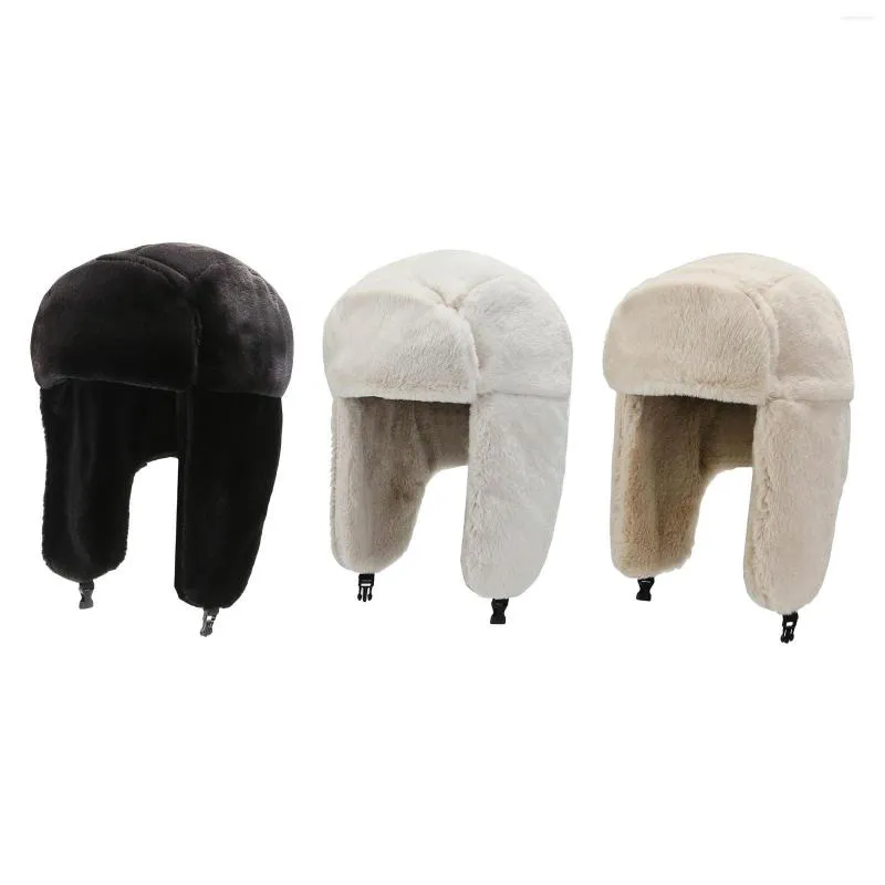 Beretten Winter Trooper Trapper Hat Bomber Hats Oorflappen pluche ski thermisch warm voor unisex motorfiets skateboard skiën