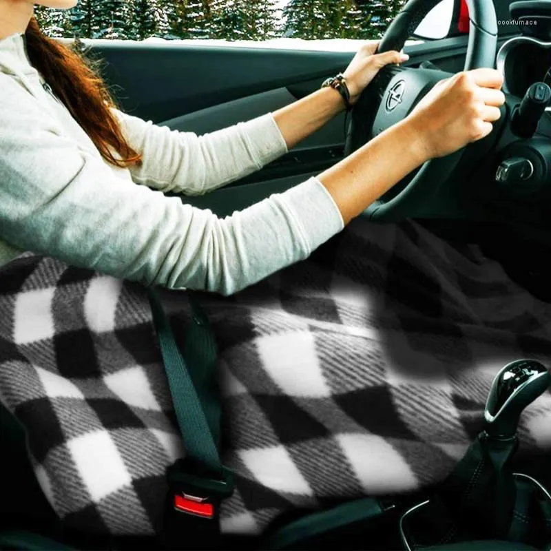Blankets HYR Cross-Border Winter Car Leg Heating Blanket 12V Electric Seat Cover Interior Decoration
