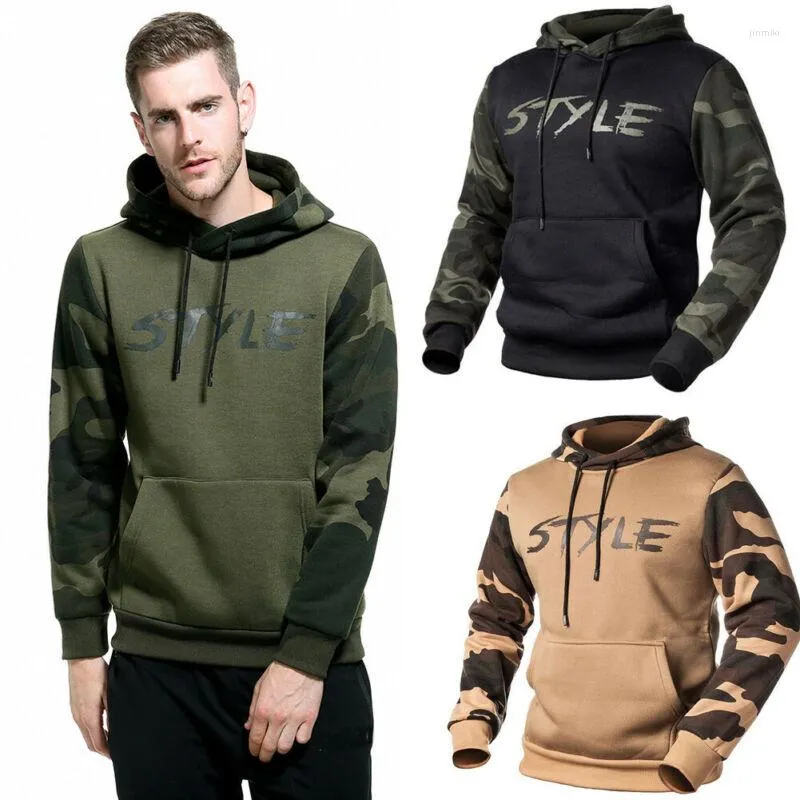 Felpe con cappuccio da uomo Felpe casual larghe Patchwork mimetico con cappuccio 2023 Abbigliamento sportivo autunno inverno