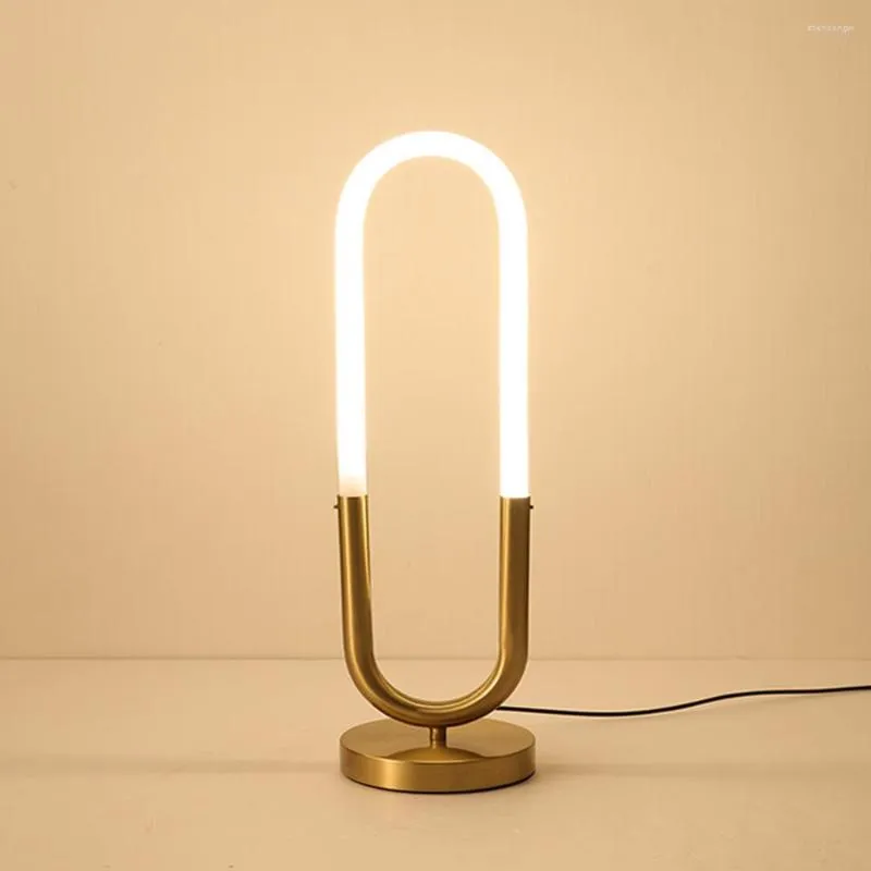 Table Lamps Oval Lamp Modern Led Bedroom Bedside Reading Study Living Room Simple Decoration Acrylic Tube