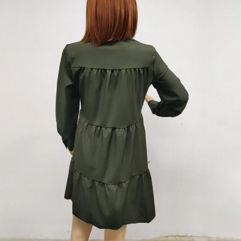 Casual Dresses Shirt Dress Beautiful Lightweight Women Spring Autumn Ruffle Stitching A-line For Shopping