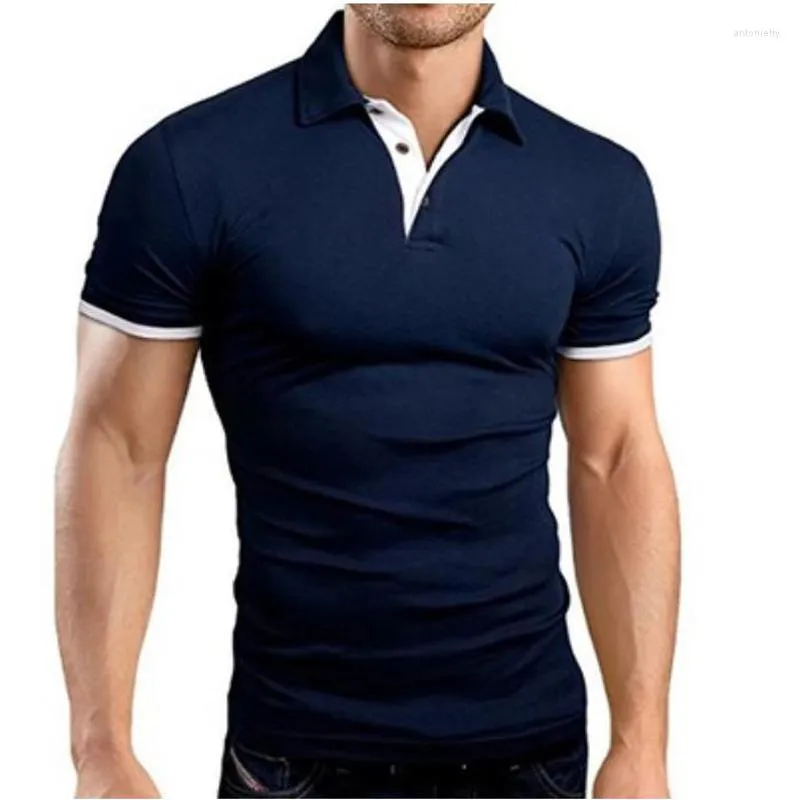 Polos masculinos 2023 Moda Polo Camiseta Casual Marca masculina Camisetas de manga curta de algodão Men de alta qualidade Roupas da Marinha 5xl