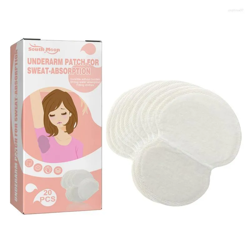 Almofadas de suor para as axilas com brilho labial descartáveis adesivo antitranspirante para as axilas 20 peças bloco invisível para transpiração feminina