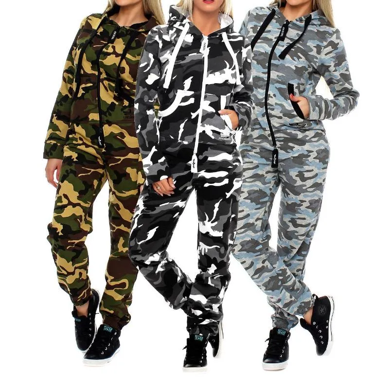 Dwuczęściowa sukienka Zogaa 2023 Fashion Camuflage Tracksuit Jogging Suit Bluza Jogger Spods 2 Set Woman Bluzy S-2xl