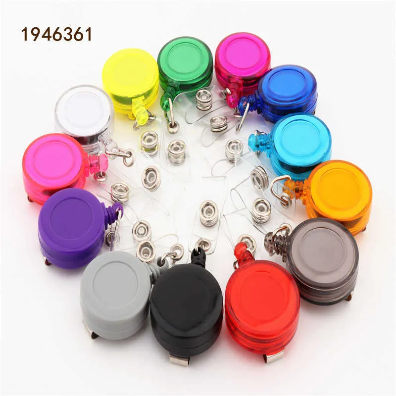 20 colori Porta badge retrattile Bobine Portachiavi Clip per catena Forniture per ufficio Studenti scolastici Cordino identificativo