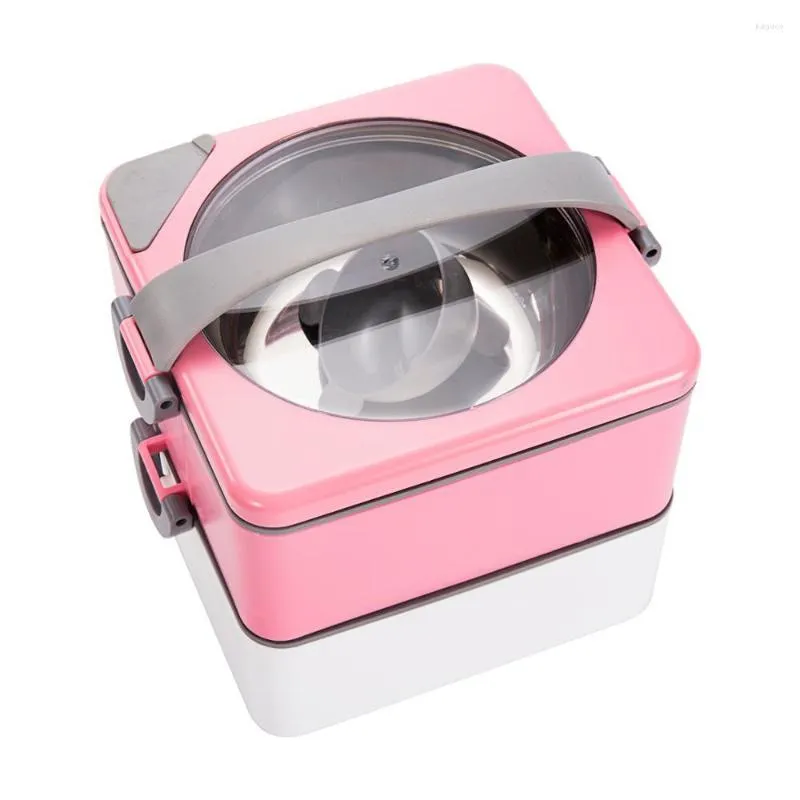 Dinnerware Sets A Grade 304 Stainless Steel Lunch Box With Silicone Injector Heatable Bento Storage Child's LunchboxFood Container BPA