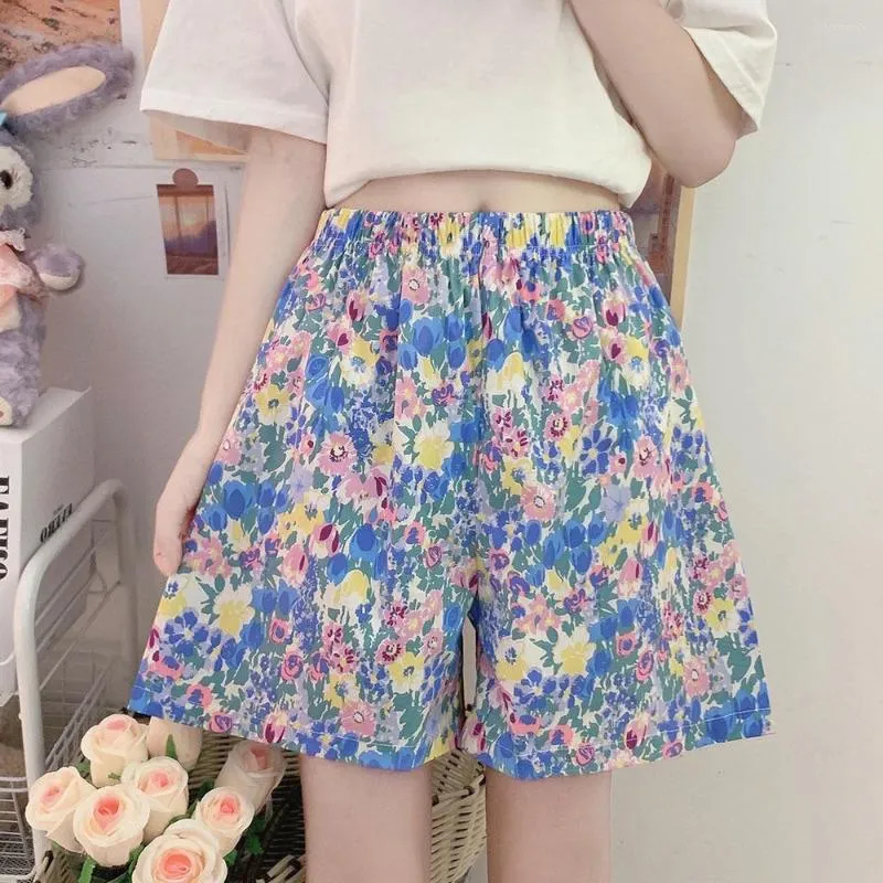 Женские шорты японские милые цветочные сладкие повседневные брюки Женские летни