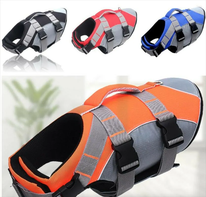 Dog Apparel Pet Summer Life Preserver Jacket Safety Vest Aquatic Swim Float Swimsuit Protect Outdoor Beach Buoyancy Swimming Suit