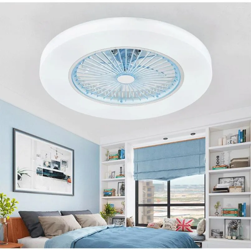 Lampes suspendues Led ventilateur de plafond ceinture lumineuse télécommande 58cm feuille Invisible moderne Simple éclairage décoratif domestique