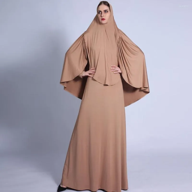 Etnik Giyim Eid Ramazan Müslüman Dua Giyim Hijab Elbise Kadın Abaya Jilbab Uzun Khimar Robe Abayas Set İslam Niqab Djellaba Burka