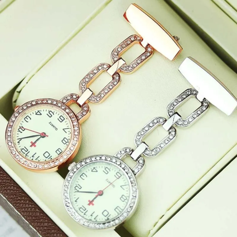 Montres de poche montre personnalisée nom gravé personnalisé diamant épinglette broche cadran éclairé femmes cadeau #30