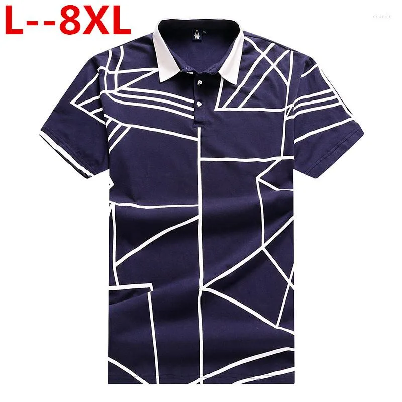 Camisetas para hombre 10XL 8XL 6XL 5X de alta calidad 2023, camiseta bordada a rayas de verano, camiseta de manga corta con estampado de letras y solapa
