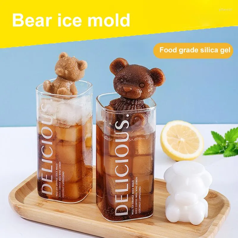 Baking Moulds Bear Mold Maker Chocolate Cake Mould Silicone DIY Tool Whiskey Wine Cocktail Drink Coffee Ice