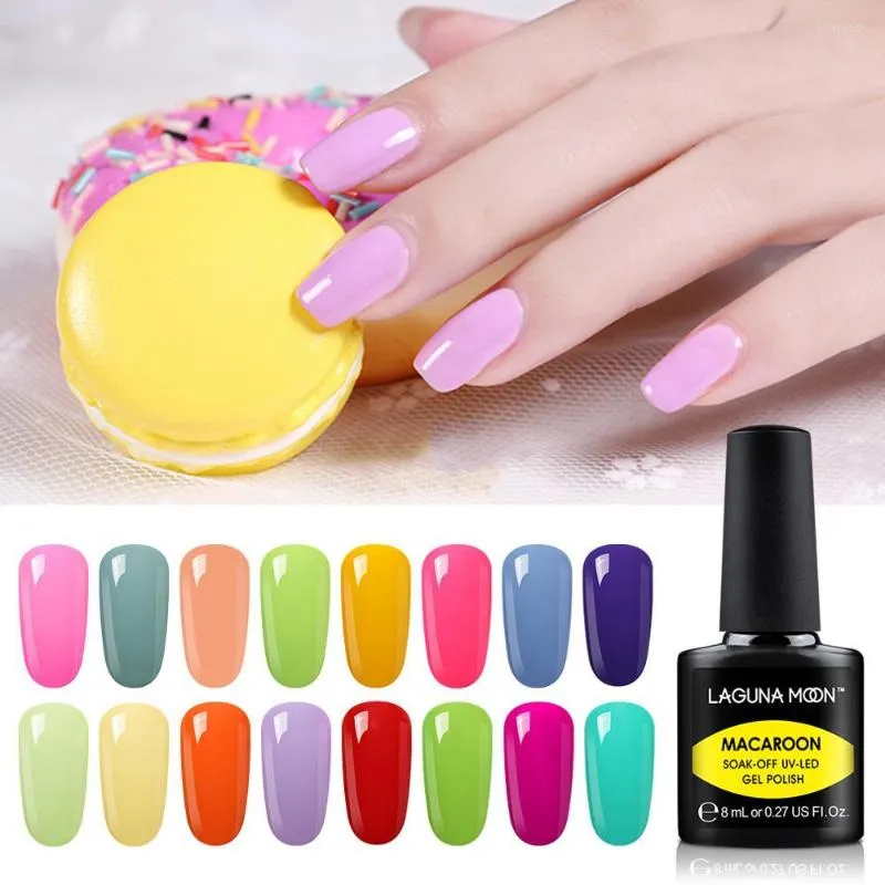 Gel à ongles Lagunamoon 8ml Macaron UV Vernis Soak Off Lampe LED Vernis émail longue durée Vernis GelLak Couleur pure