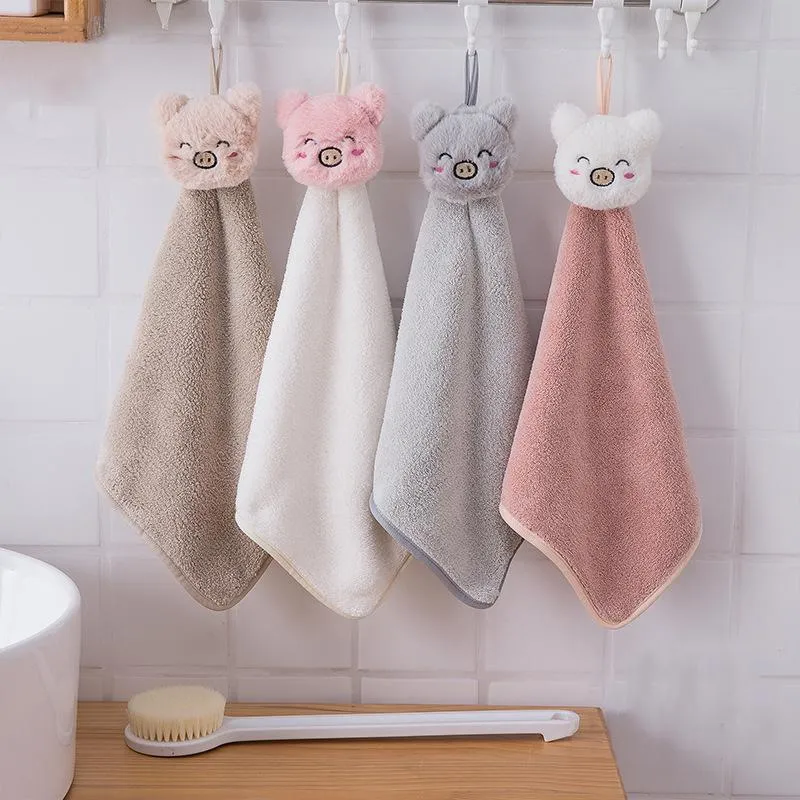 Asciugamano Morbido Cartone Animato Animale Mano Appeso Viso Carino Bagno Assorbente Per Bagno Cucina Asciugatura Rapida