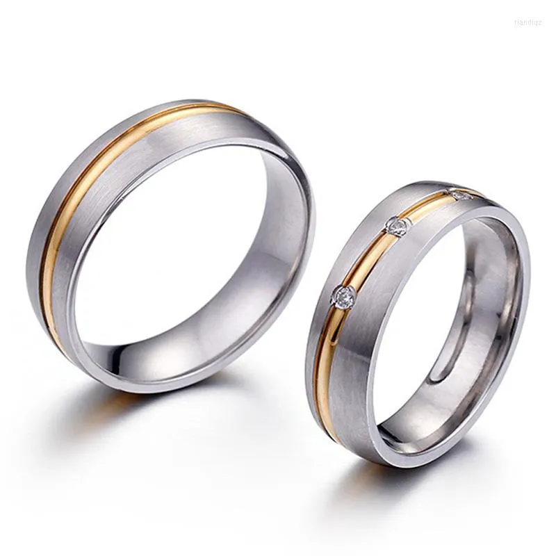 Anillos de boda Pareja occidental clásica para hombres y mujeres amantes Alianza Joyería de titanio Anillo de dedo Matrimonio