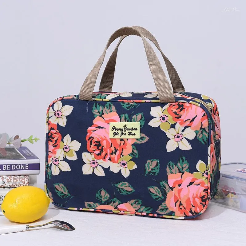 Caixas de armazenamento Bolsa de lavagem de grande capacidade Flor Print Home Viagem higiene pessoal multifuncional floral portátil portátil atacado