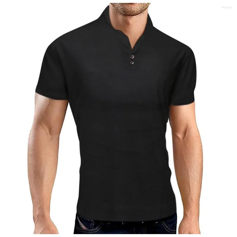 Polo's voor heren zomer korte mouw polo shirt mannen turn-over kraag mode casual slank ademende vaste kleurbedrijf camiset