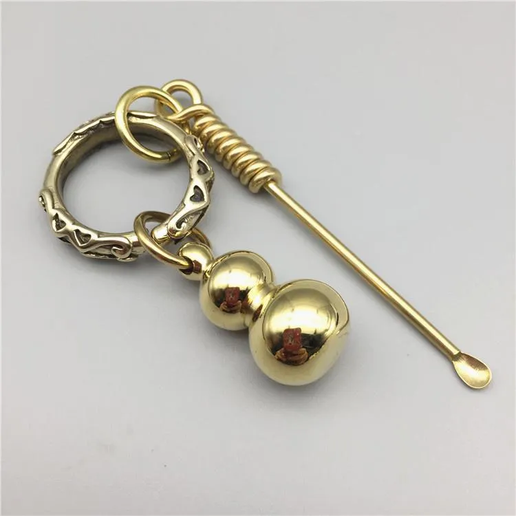 Клавки китайский стиль винтажный латунный ушная ложка схема ручной работы с подвесной цепочкой для подарочных аксессуаров.