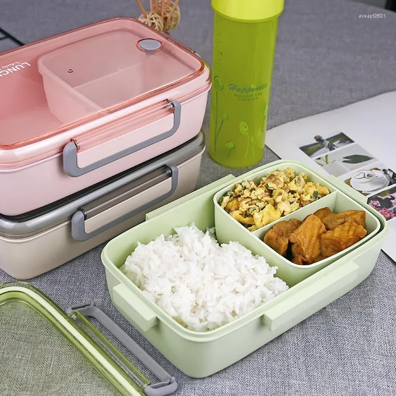 Zestawy naczyń stołowych odporne na szczelne pudełko na lunch mikrofalowe Bento Kid's PP BPA za darmo na torbę