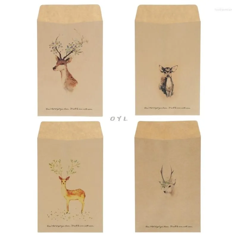 Opakowanie prezentów 12PCS Vintage Deer Mini Paper Cometlope European Style Card Scrapbooking