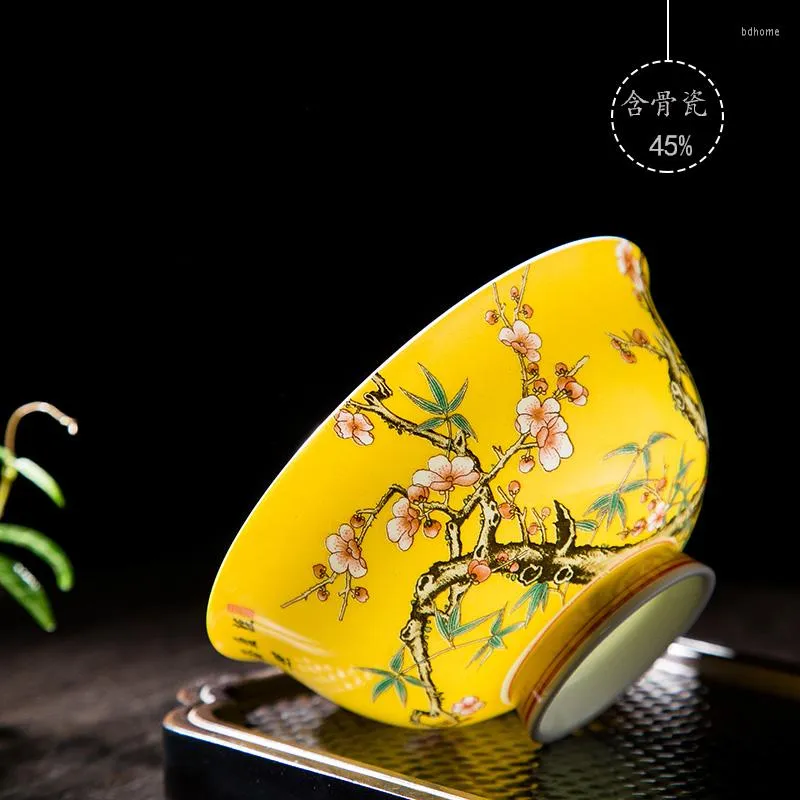 ボウルエナメルシングルボウルチャイニーズスタイルレトロフラワーバードパターンJingdezhen Fine Bone China Ceramic Tableware