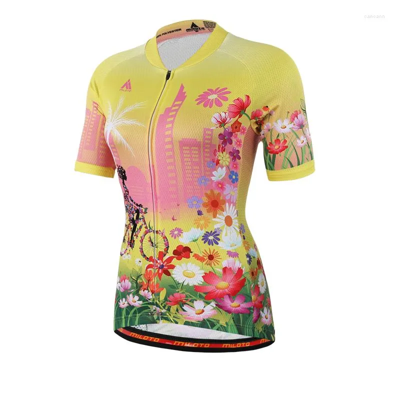 سباق السترات 2023 Pro Flower Team Team Women's Cycling Cycling قمصان قصيرة الأكمام القميص القمصان للدراجات ملابس للرجال