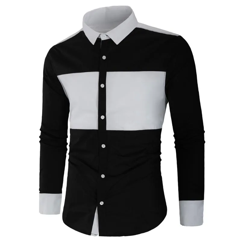 Men's Casual Shirts Shirt Slim Fit Button Down Long Sleeve Formal Dress Men Male Clothing CamisaMen's