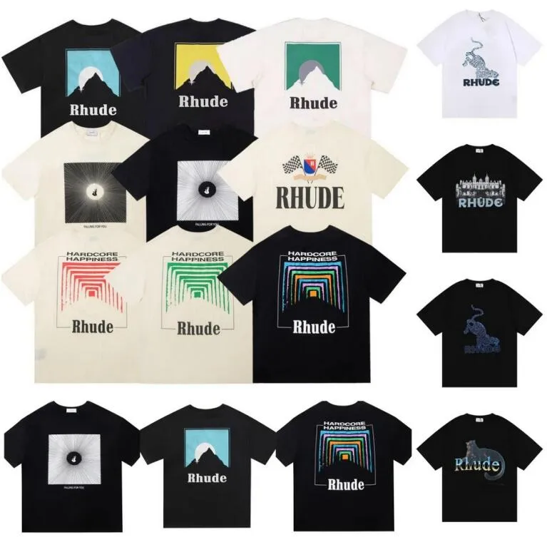 designer rhude shirts Summer Mens T-Shirts Womens Designers For Men tops Lettre polos T-shirts brodés Vêtements T-shirt à manches courtes grands T-shirts Lulusup