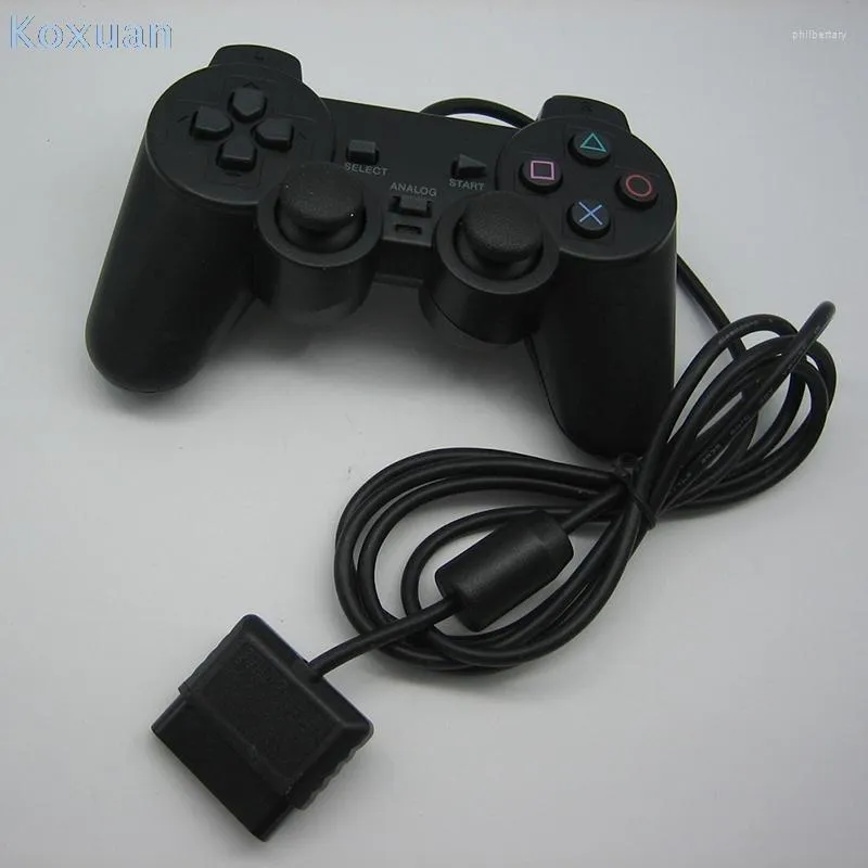 أجهزة تحكم لعبة 1 وحدة تحكم لجهاز PS2 السلكية Gamepad Joypad Original / 2 PSX PS جهاز كمبيوتر أسود بالجملة