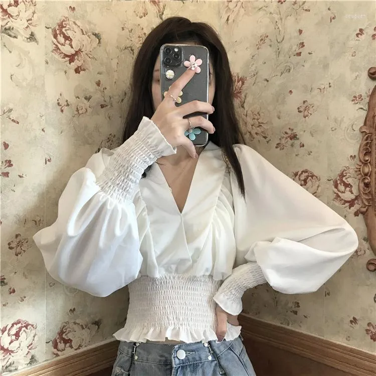 Women's Blouses JuneRain Elegant Blouse Women Long Sleeve Chiffon Bandage Female Office Lady Korean Top Spring Autumn Women's Clothing