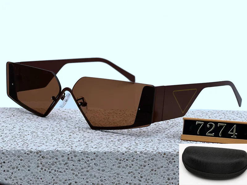 Homens de moda Mulheres unissex clássicas óculos de sol Cool Coffee Metal Frame Brown Glass Len Sun Glasses Eyewear com caixa