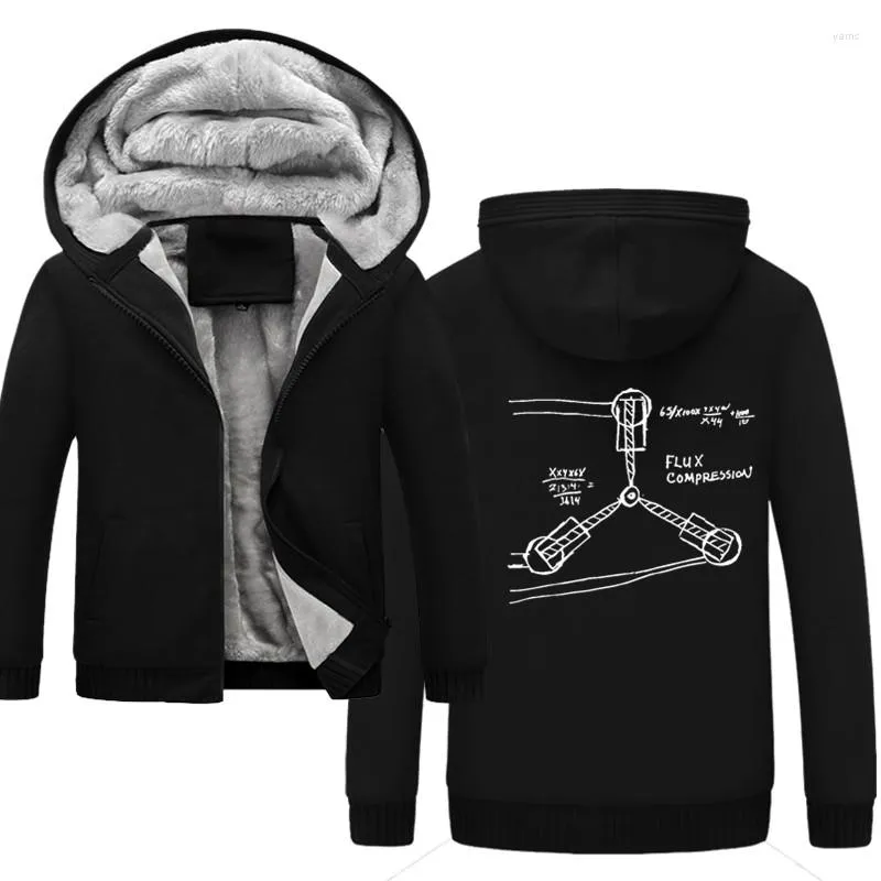 Męskie bluzy flux kondensator kompresja ręcznie wykonana szkic Płaszcz Kurtki uliczne Hoodie Street Jackets zima ciepłe grube top męskie bluza