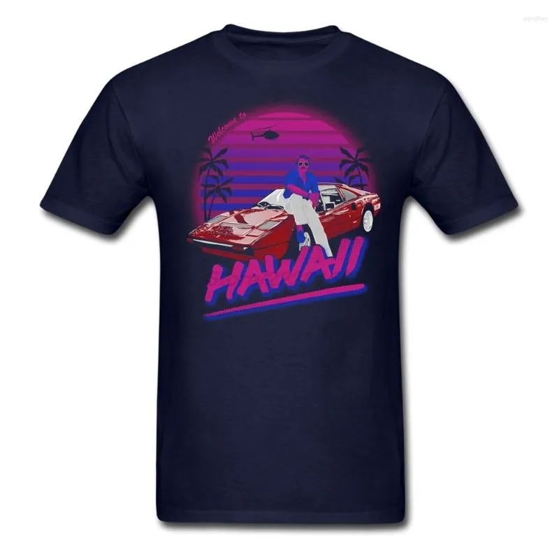 Herren-T-Shirts, Mann, Fitness, Streetwear, Online-Shopping mit Willkommen in Hawaii, Herren-Ausverkauf, bedrucktes T-Shirt aus Baumwolle, kurz