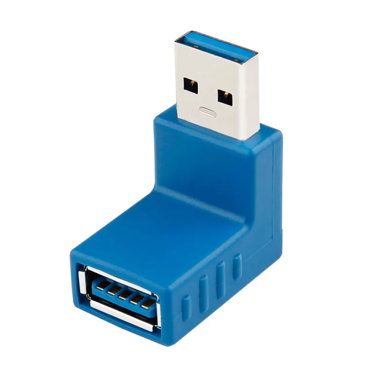 Dock Station Hot USB Male to Female Left Angle 90 -graders Turn Adapter USB3.0 Elbow Adapter Plug