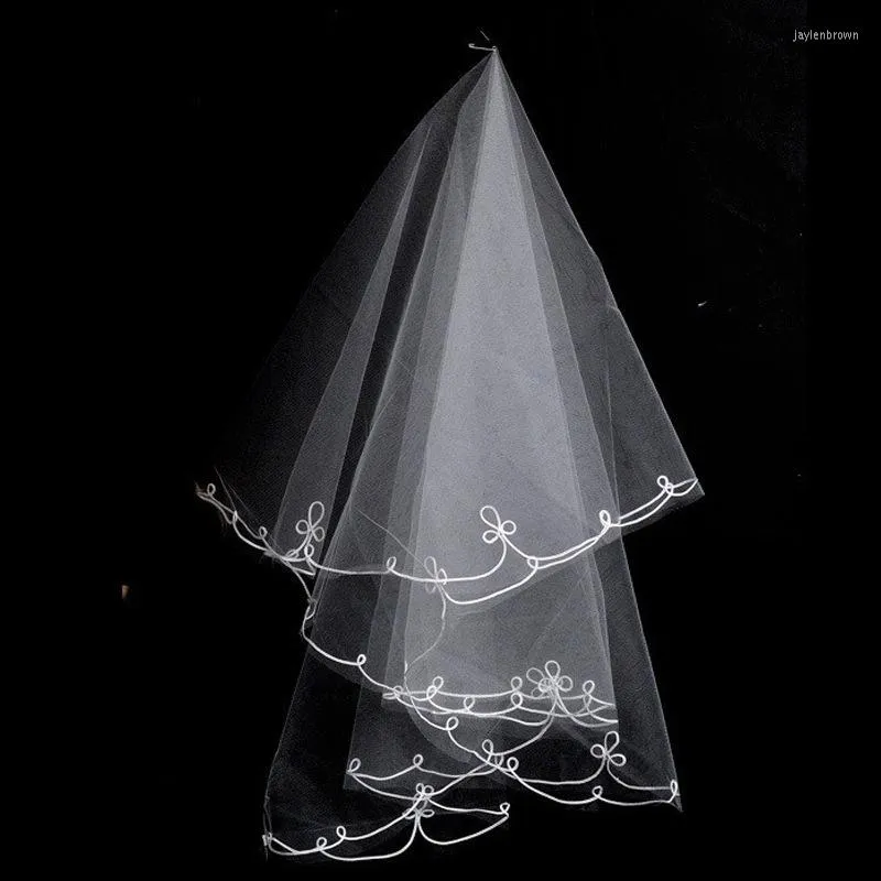 Headpieces Small Bridal Veil 1.5 Meters Single Layer Line Edge Encryption Net Wedding Gift Headdress