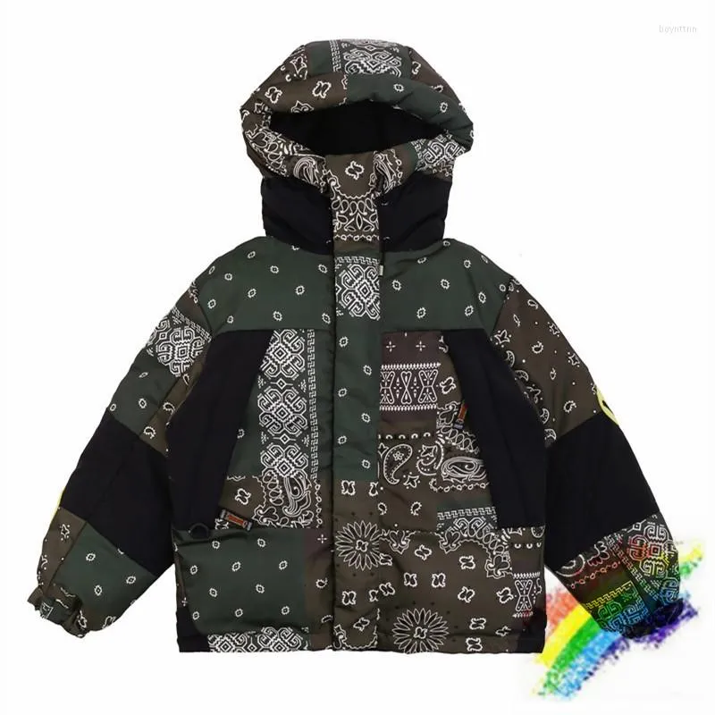 Herren Down Winter Cashew Blumendruck Kapital Pufferjacke Parkas Männer Frauen 1: 1 Qualität Reißverschluss Brotmäntel Oberbekleidung Männliche Kleidung