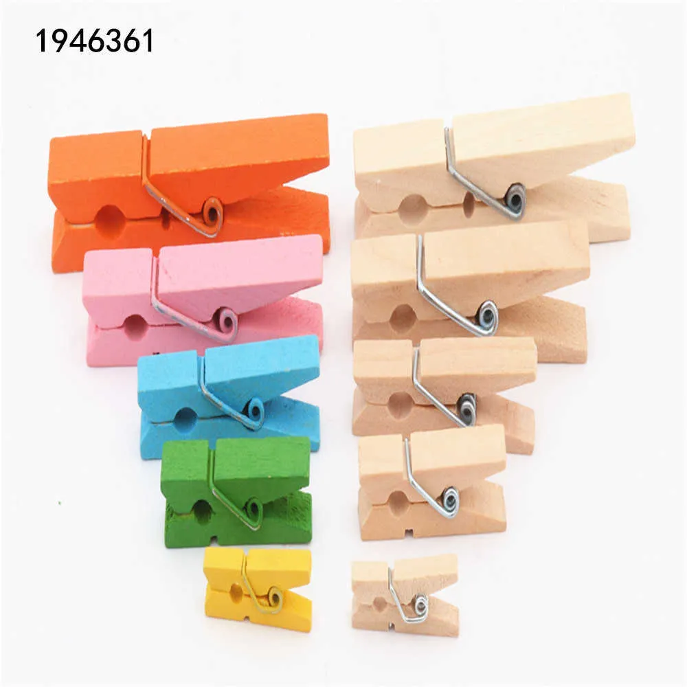 25mm 35mm 45mm 60mm 72mm log color clips wooden photo clockespin craft decoration chang