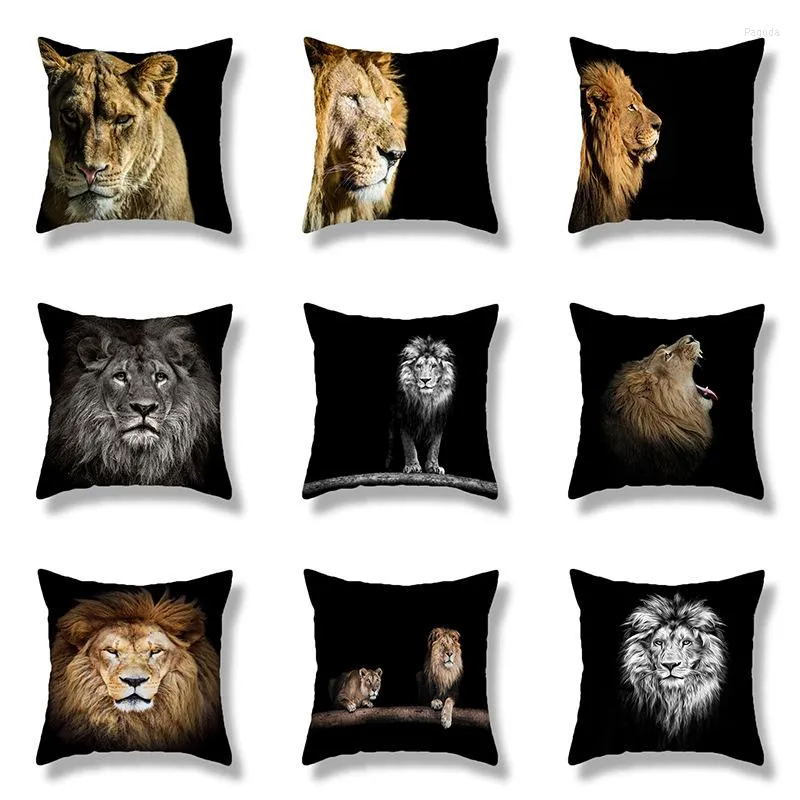 Travesseiro 45 45 cm de capa Lion King Office Home Linen Animal Pattern