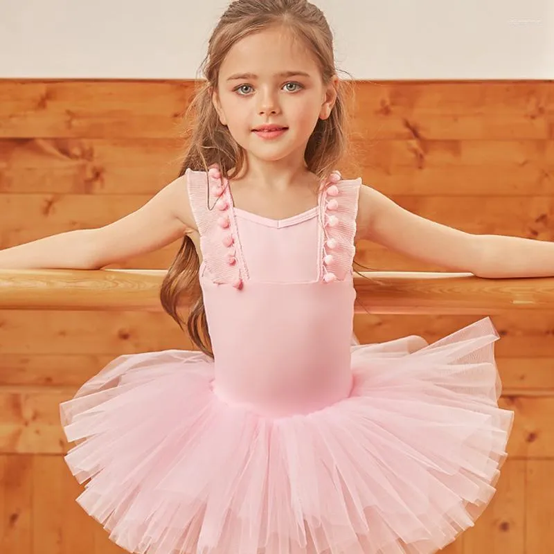 Podium slijtage ballet jurk meisjes dans kostuums tutu tank tank ballerina dancewear omrypt kostuum