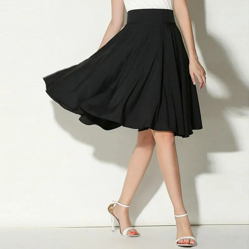 Skirts Women Casual Summer High Waist A Line Chiffon Midi Skirt Elegant Lady Pleated Faldas Mujer Harajuku
