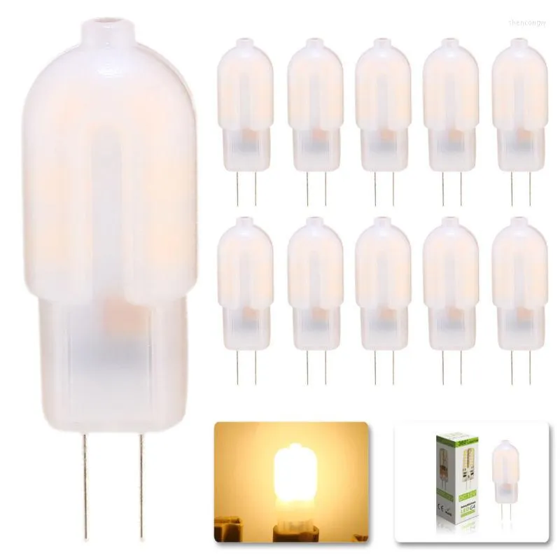 10x LED G4 Lâmpada Bulbo Smd AC /DC 12V 2W Luzes de iluminação branca quentes substituem o halogênio para o lustre de destaque