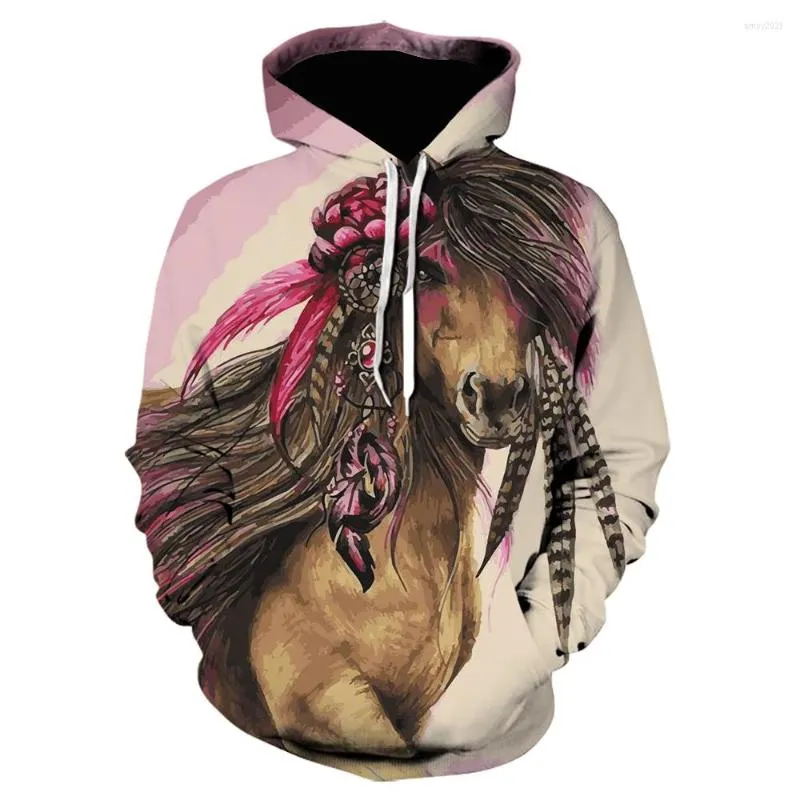 Heren Hoodies Cool Animal 3D Print verkopen Graphics Horse Hoodie Plus Size Fashion Hip Hop Sweatshirt Strange Things Jacket