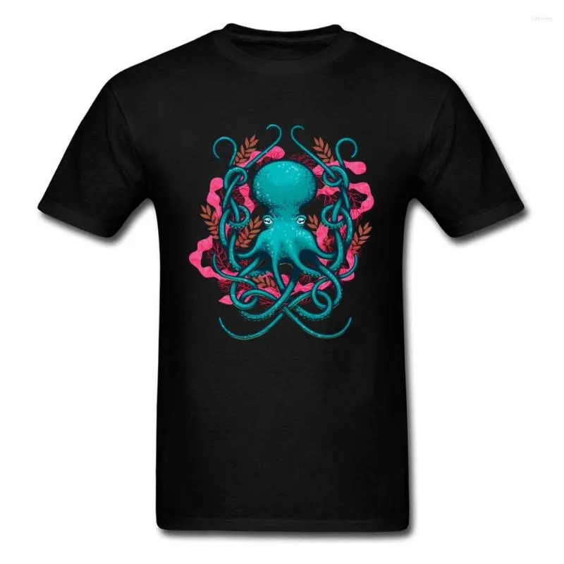 T-shirts pour hommes Cool Shirt Octupus et corail T-shirt hommes T-shirt arrivée coton vêtements hommes t-shirts drôle dessin animé T-shirt en gros