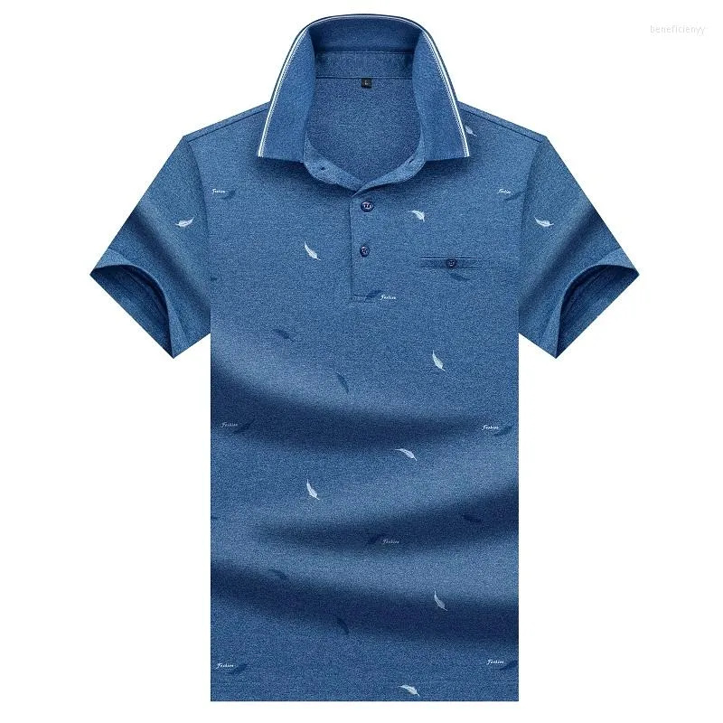 Men's Polos HEHU Mens Polo Summer Shirts Short Sleeve Men Casual Clothing Fashion Blue Green Gray Print Shirt