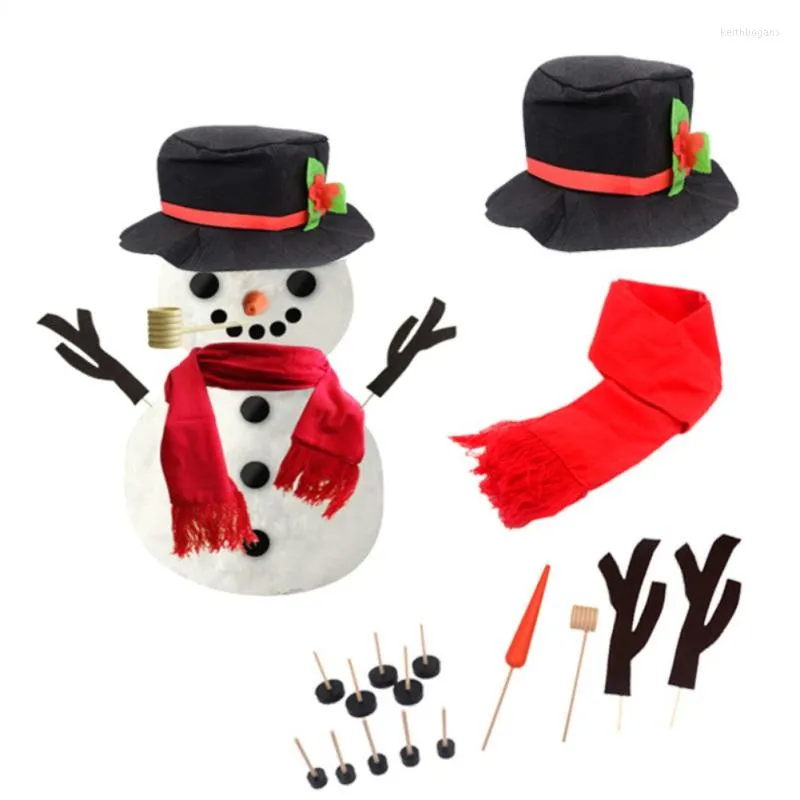 Decorações de Natal 16pcs boneco de neve Diy fazendo kit de molho de decoração para festas de inverno crianças brinquedos de decoração de férias presente