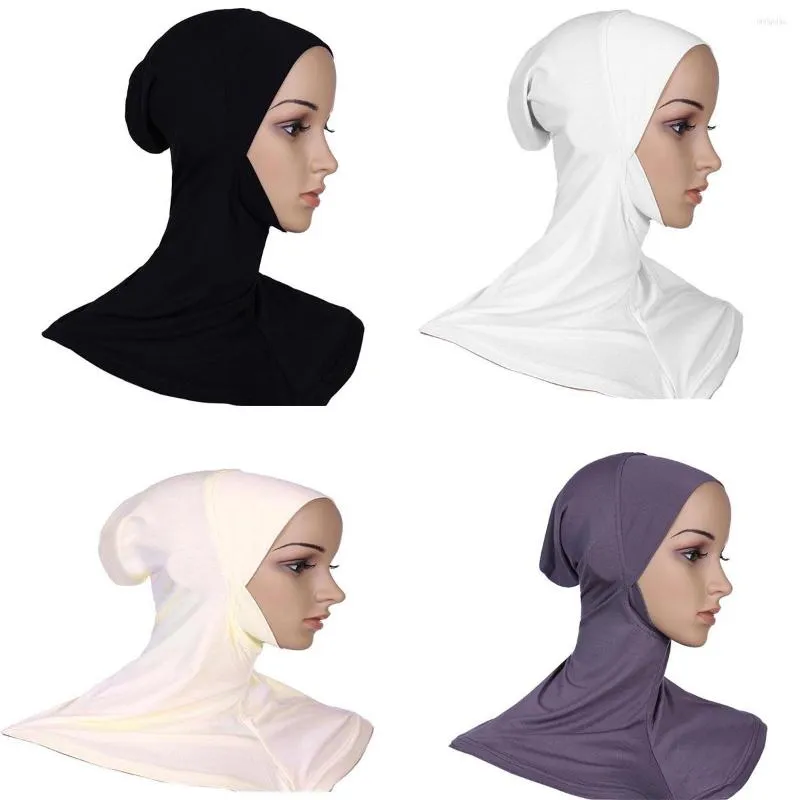 Etniska kläder 4st Muslim Lady Modal Jersey Hijabs Package Shawl Arab Islamic Wraps Bolero Mujer Solid Color Headcover Female Scarf Cap Cap Cap