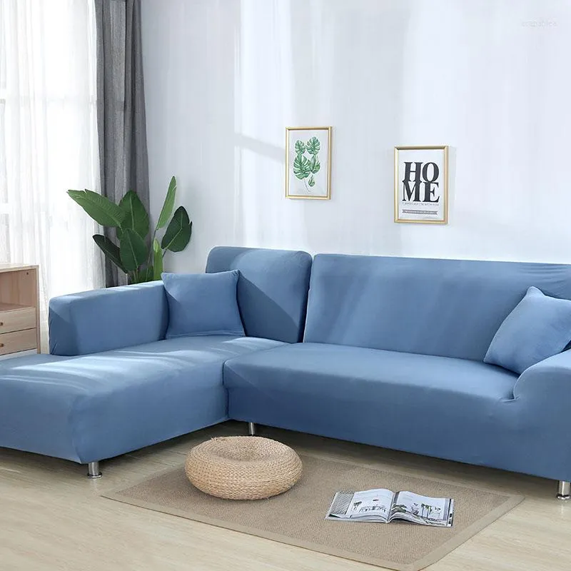 Pokrywa krzesełka 1PC L Sofa w kształcie litery L Solidna kanapa do salonu narzuty 1/2/3/4-osobowe sekcja Canape Canape