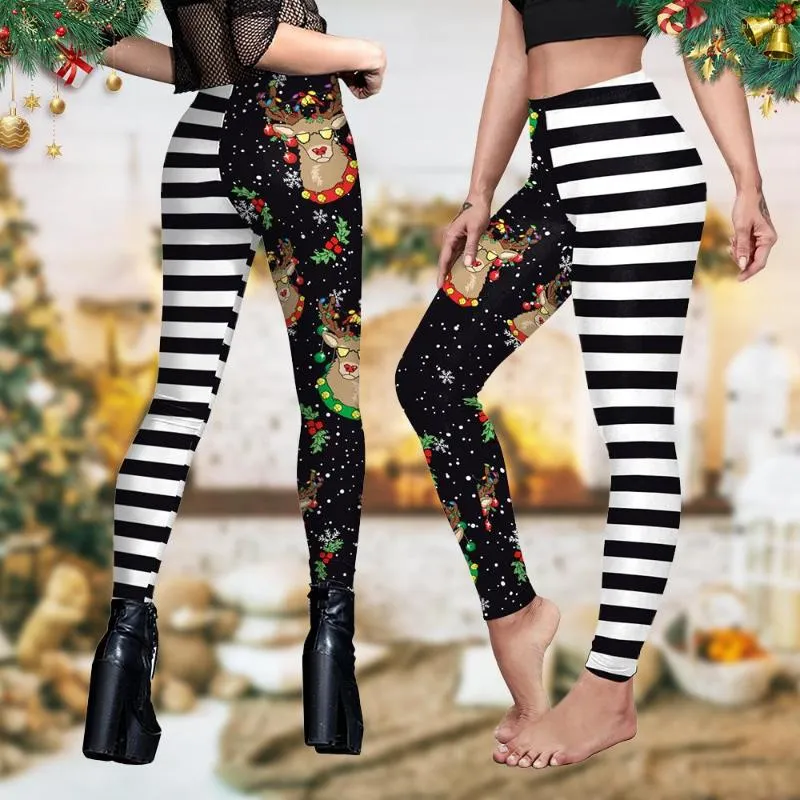 VIP Fashion Womens Merry Christmas Cartoon Elk Snowflake 3D Printed Christmas Leggings Womens Sexy Push Up Stretch High Waist GYM Pants For Xmas From Blossommg 12.93 DHgate.Com