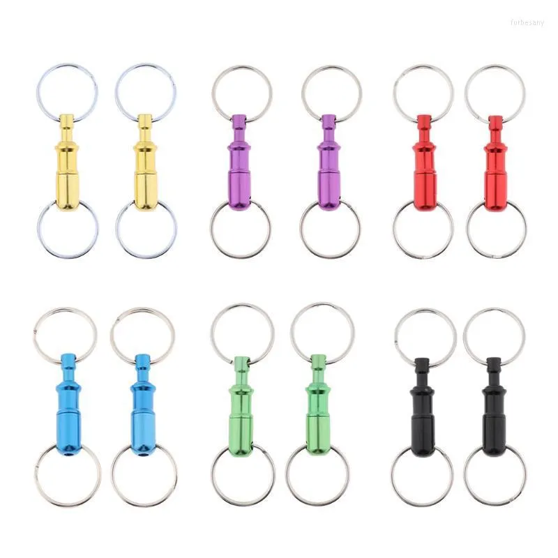 Nyckelringar PCS Snabbutgivning Keychain Pull-Apart Avtagbar nyckelning med två tunga delade ringar Key Accessories Fashing Jewelrykeychains F